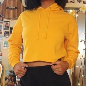 Yellow Cropped Sweatshirt